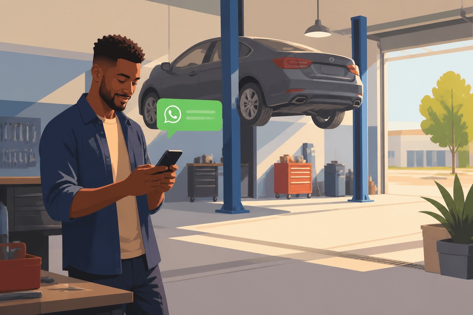 WhatsApp conversation starting a website project